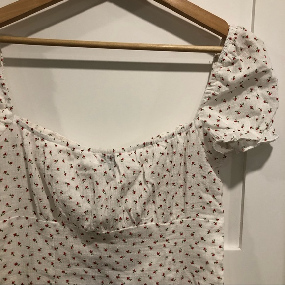 Princess Polly Natalia Mini Dress. Size 8. White with red flower print. - Picture 5 of 7